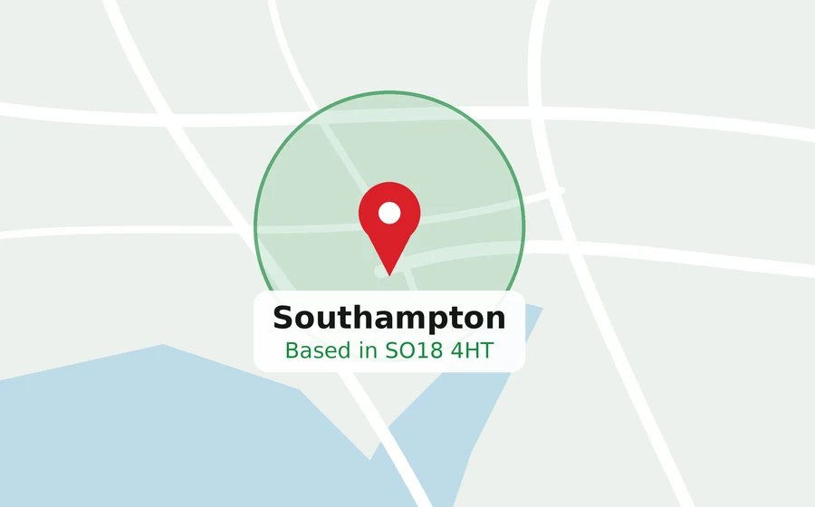 Map illustration showing LPD Driving School based in Southampton SO18 4HT